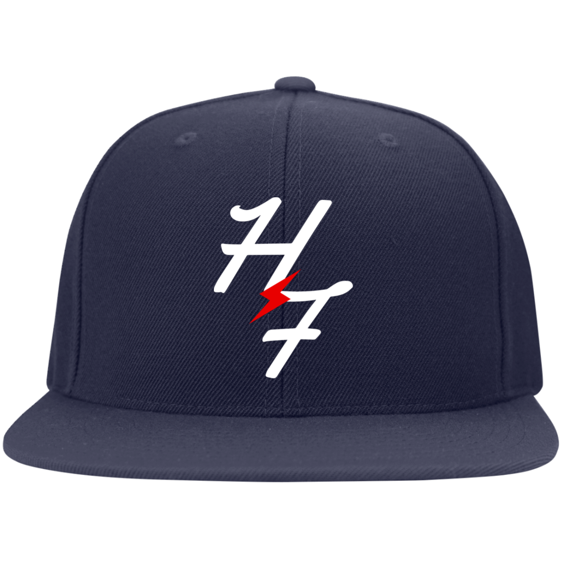 6297F Embroidered Flat Bill Twill Flexfit Cap