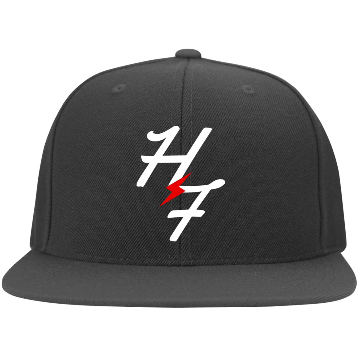 6297F Embroidered Flat Bill Twill Flexfit Cap