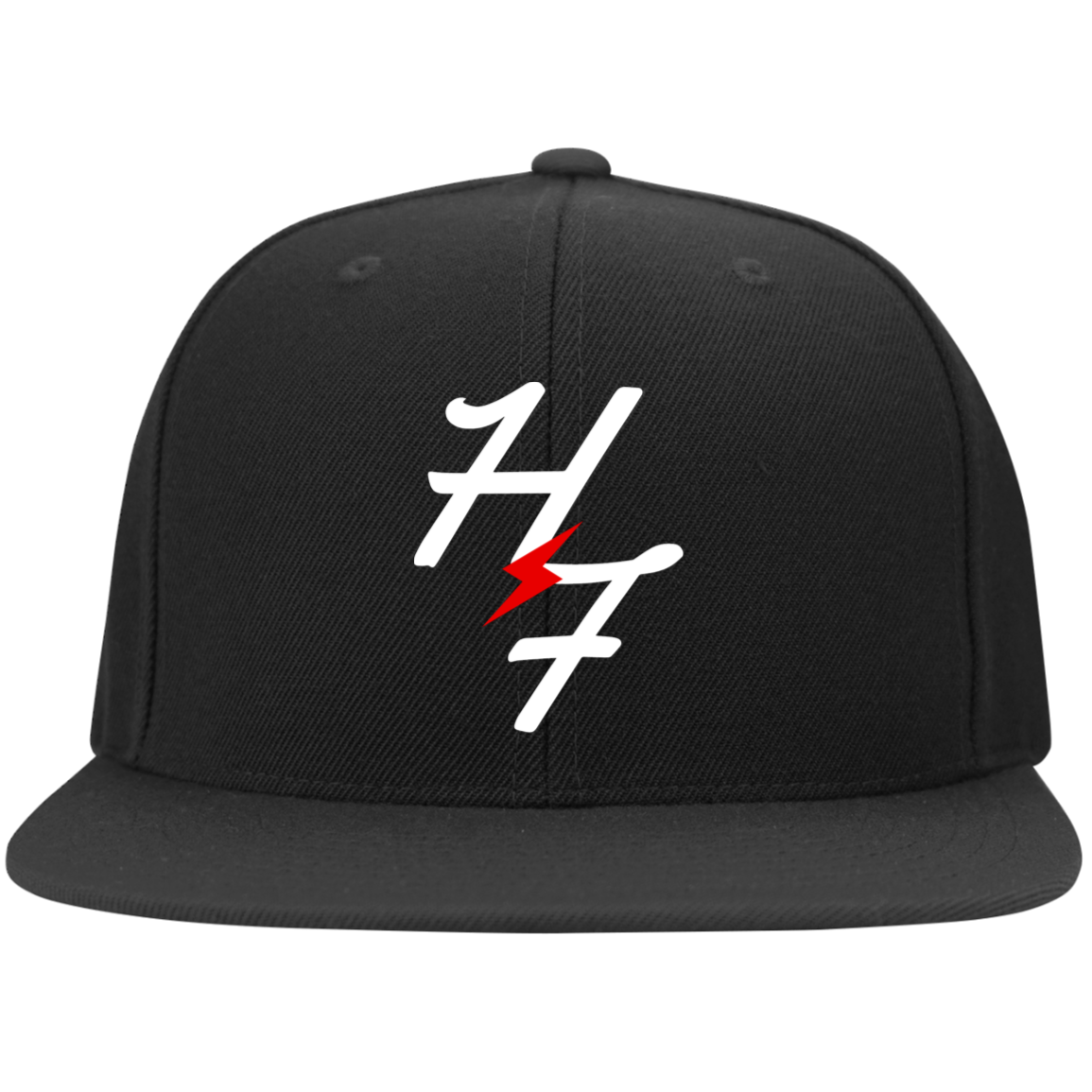 6297F Embroidered Flat Bill Twill Flexfit Cap